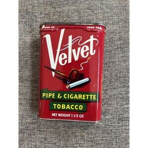 Velvet Pipe & Cigarette Tobacco Pocket Tin- Very Good Condition